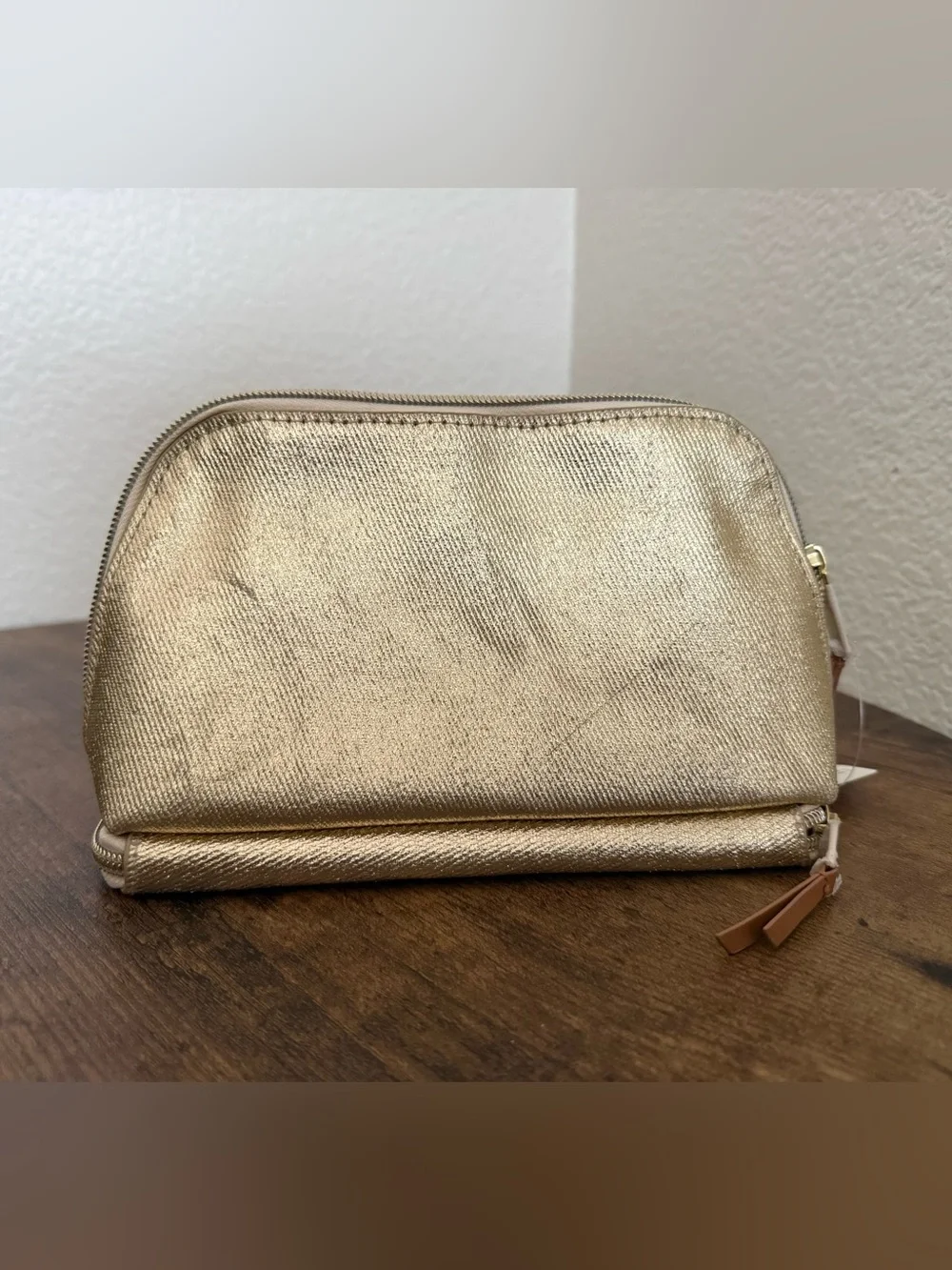 Anthropologie Artist Atelier Make Up Bag Emily Grady Dodge Gold